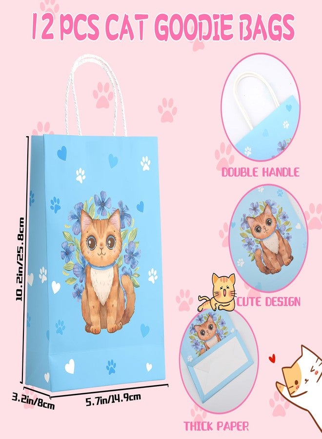 Coosilion Cat Party Favors, Cute 132 Pcs Cat Themed Birthday Party Decorations with Goodie Bags Stuffer Pencil Headband Mini Notebook Slap Bracelet Squishy Toy Stickers for Girls, Valentines Day Gifts for Kids - Image 4